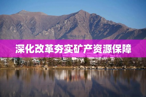 深化改革夯实矿产资源保障