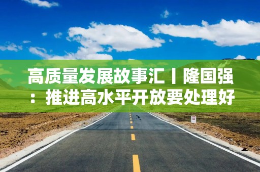 高质量发展故事汇丨隆国强：推进高水平开放要处理好三大关系