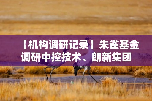 【机构调研记录】朱雀基金调研中控技术、朗新集团