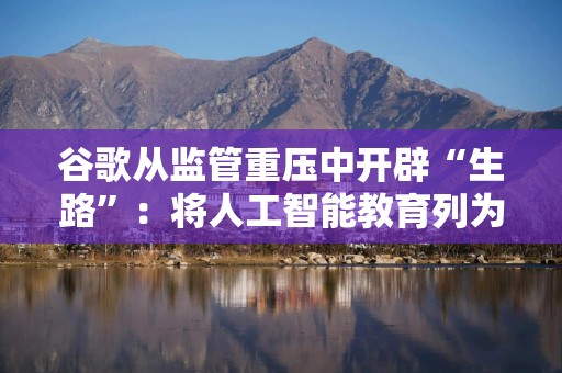 谷歌从监管重压中开辟“生路”：将人工智能教育列为优先项