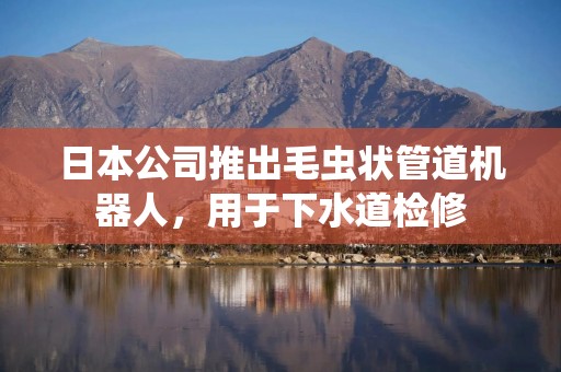 日本公司推出毛虫状管道机器人，用于下水道检修