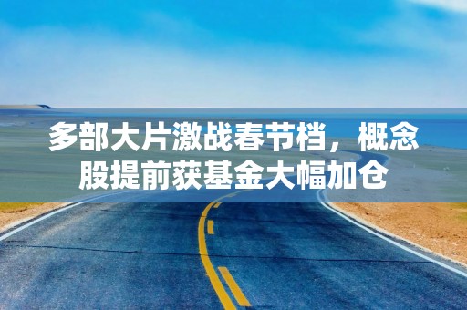 多部大片激战春节档，概念股提前获基金大幅加仓
