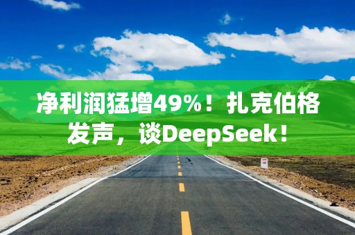 净利润猛增49%！扎克伯格发声，谈DeepSeek！