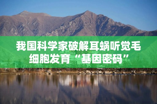 我国科学家破解耳蜗听觉毛细胞发育“基因密码”