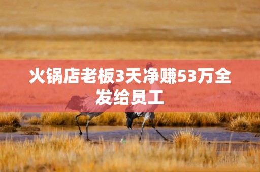 火锅店老板3天净赚53万全发给员工