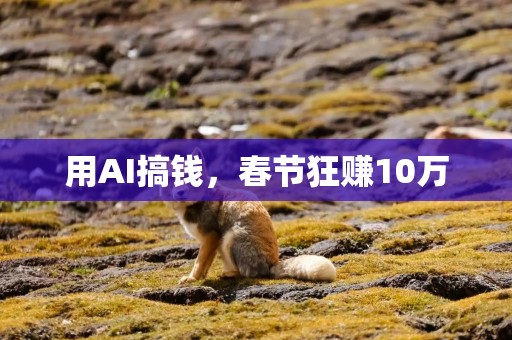 用AI搞钱，春节狂赚10万