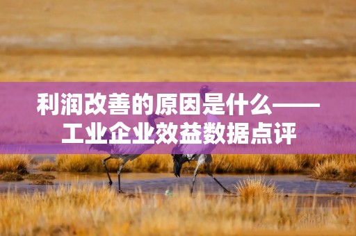 利润改善的原因是什么——工业企业效益数据点评