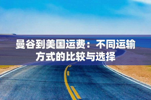 曼谷到美国运费：不同运输方式的比较与选择