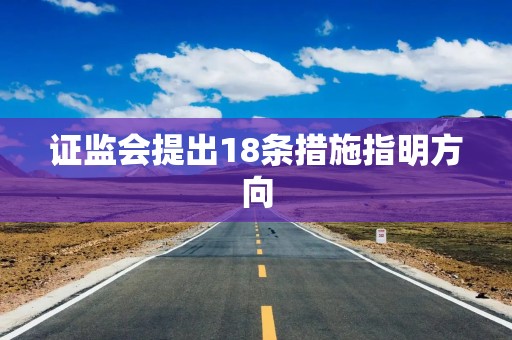 证监会提出18条措施指明方向