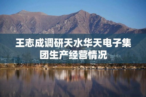 王志成调研天水华天电子集团生产经营情况