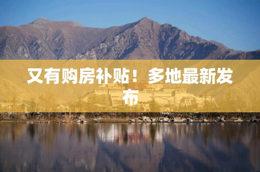 又有购房补贴！多地最新发布