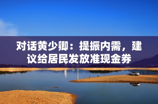 对话黄少卿：提振内需，建议给居民发放准现金券