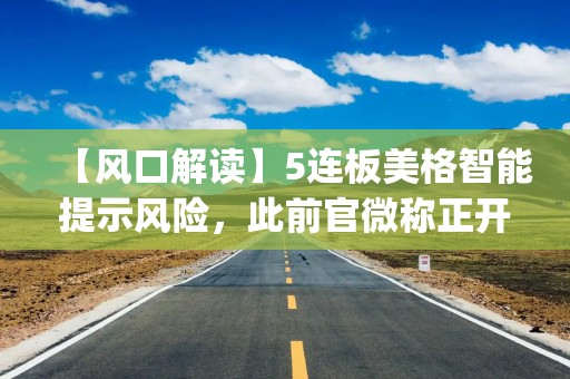 【风口解读】5连板美格智能提示风险，此前官微称正开发DeepSeek模型相关方案