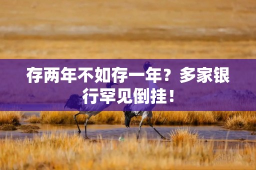 存两年不如存一年？多家银行罕见倒挂！