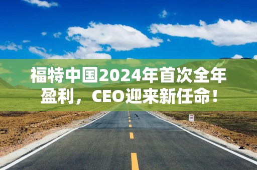 福特中国2024年首次全年盈利，CEO迎来新任命！