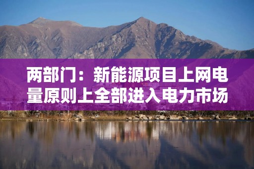 两部门：新能源项目上网电量原则上全部进入电力市场，上网电价通过市场交易形成