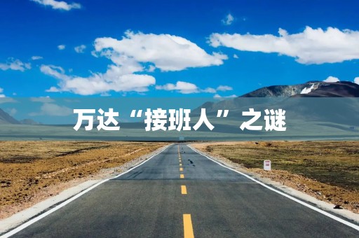 万达“接班人”之谜