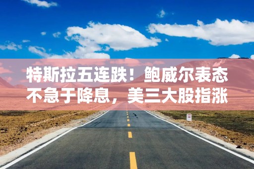 特斯拉五连跌！鲍威尔表态不急于降息，美三大股指涨跌不一