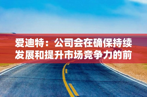 爱迪特：公司会在确保持续发展和提升市场竞争力的前提下充分考虑股东的利益诉求制定合理的分红方案