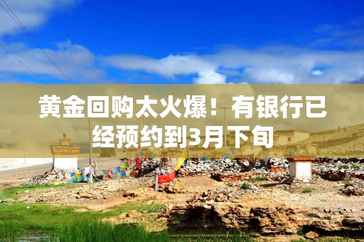 黄金回购太火爆！有银行已经预约到3月下旬