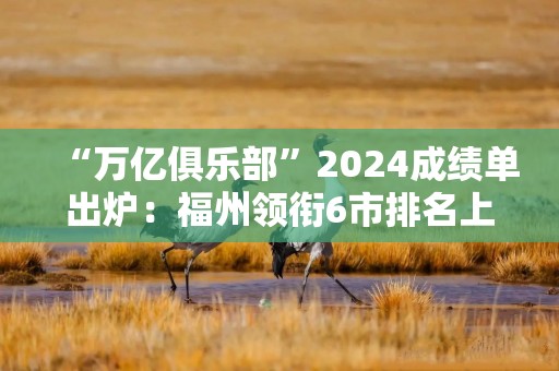 “万亿俱乐部”2024成绩单出炉：福州领衔6市排名上升，广佛如何打翻身仗？