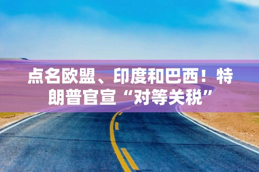 点名欧盟、印度和巴西！特朗普官宣“对等关税”