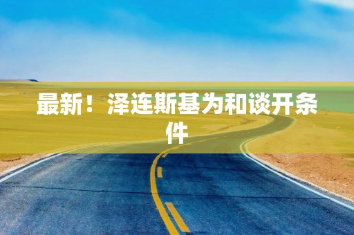 最新！泽连斯基为和谈开条件