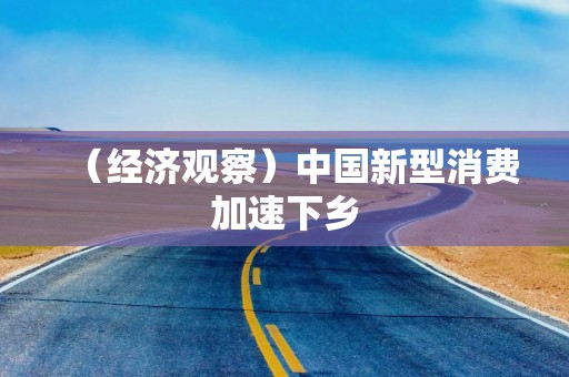 （经济观察）中国新型消费加速下乡