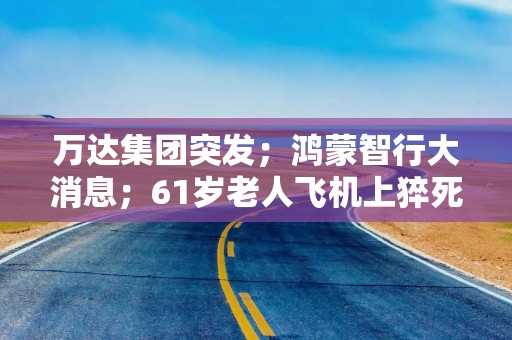 万达集团突发；鸿蒙智行大消息；61岁老人飞机上猝死，航司回应｜大公司动态