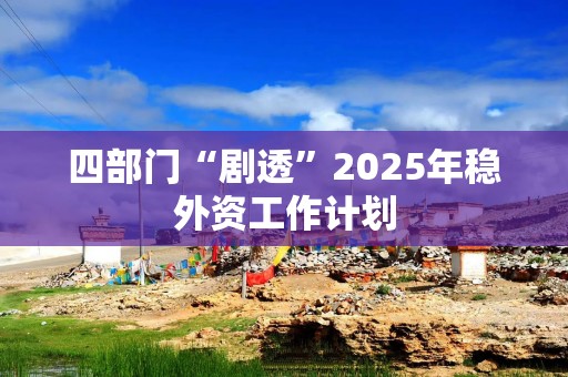 四部门“剧透”2025年稳外资工作计划