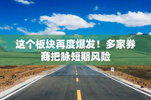 这个板块再度爆发！多家券商把脉短期风险