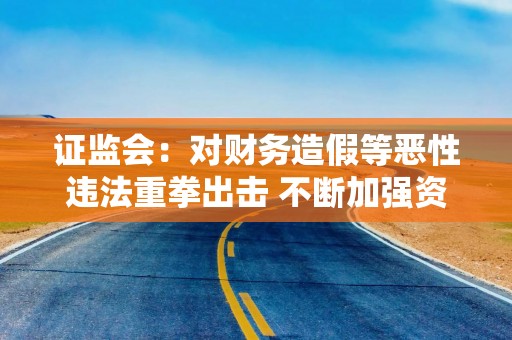 证监会：对财务造假等恶性违法重拳出击 不断加强资本市场执法高压态势
