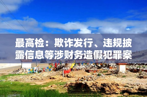 最高检：欺诈发行、违规披露信息等涉财务造假犯罪案件数量增长