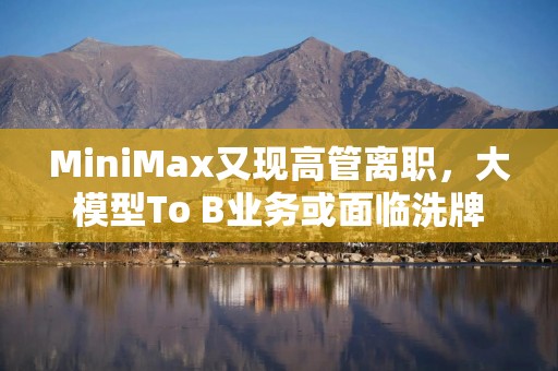 MiniMax又现高管离职，大模型To B业务或面临洗牌