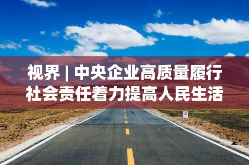 视界 | 中央企业高质量履行社会责任着力提高人民生活水平