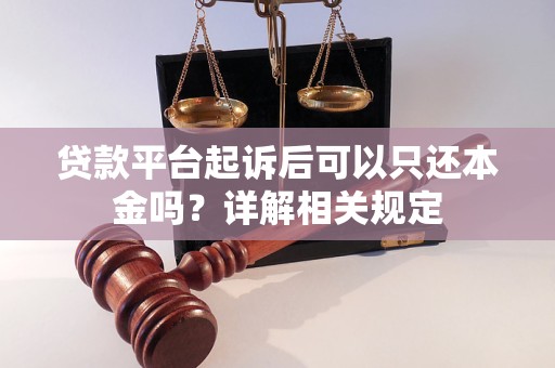 贷款平台起诉后可以只还本金吗？详解相关规定
