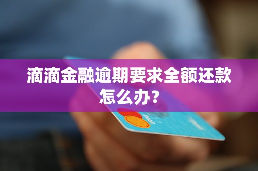 滴滴金融逾期要求全额还款怎么办？