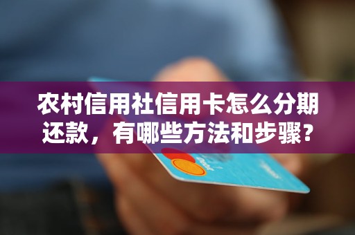 农村信用社信用卡怎么分期还款，有哪些方法和步骤？