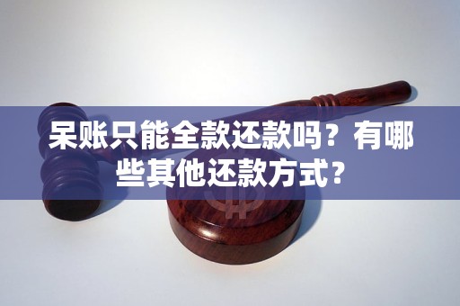 呆账只能全款还款吗？有哪些其他还款方式？