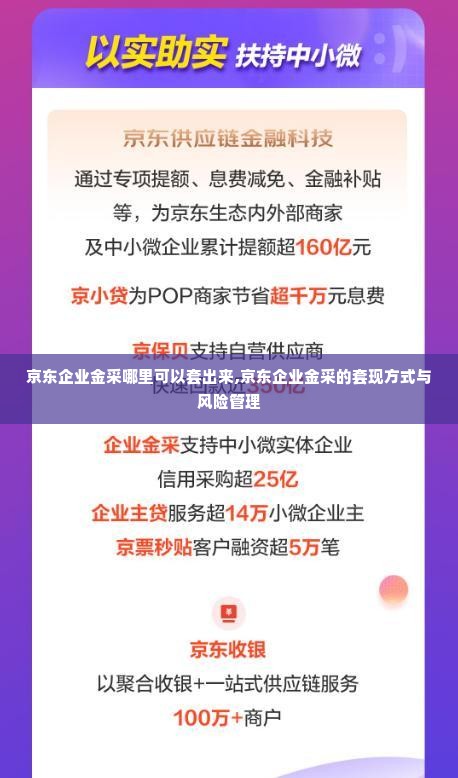 京东企业金采哪里可以套出来,京东企业金采的套现方式与风险管理