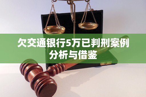 欠交通银行5万已判刑案例分析与借鉴