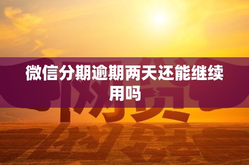 微信分期逾期两天还能继续用吗