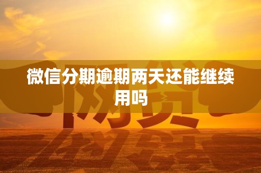 微信分期逾期两天还能继续用吗