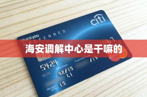 海安调解中心是干嘛的