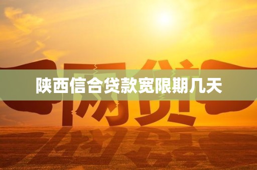 陕西信合贷款宽限期几天