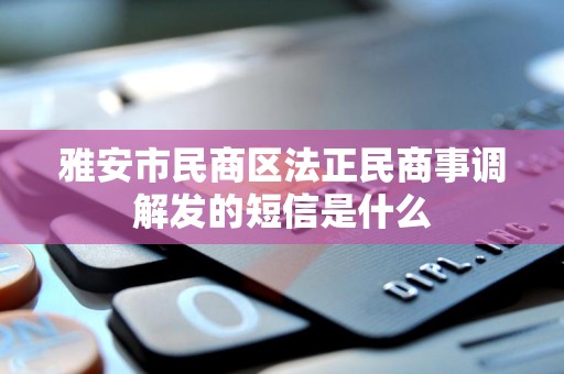 雅安市民商区法正民商事调解发的短信是什么