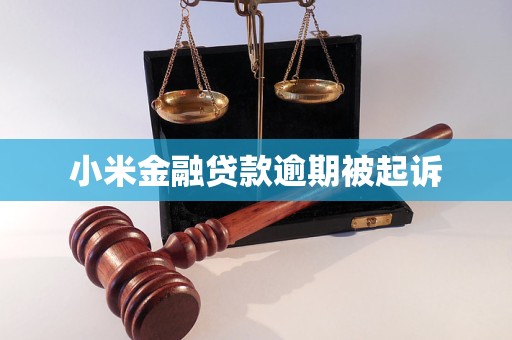 小米金融贷款逾期被起诉