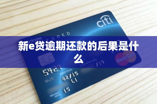 新e贷逾期还款的后果是什么