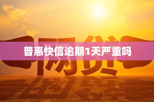 普惠快信逾期1天严重吗