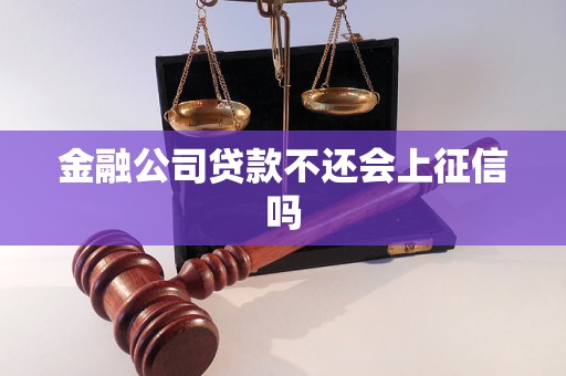 金融公司贷款不还会上征信吗